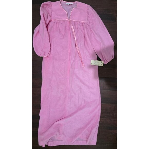 NWT Vintage Komar Lingerie Long Sleeve Pink Women's S Long Night Gown - Picture 1 of 7